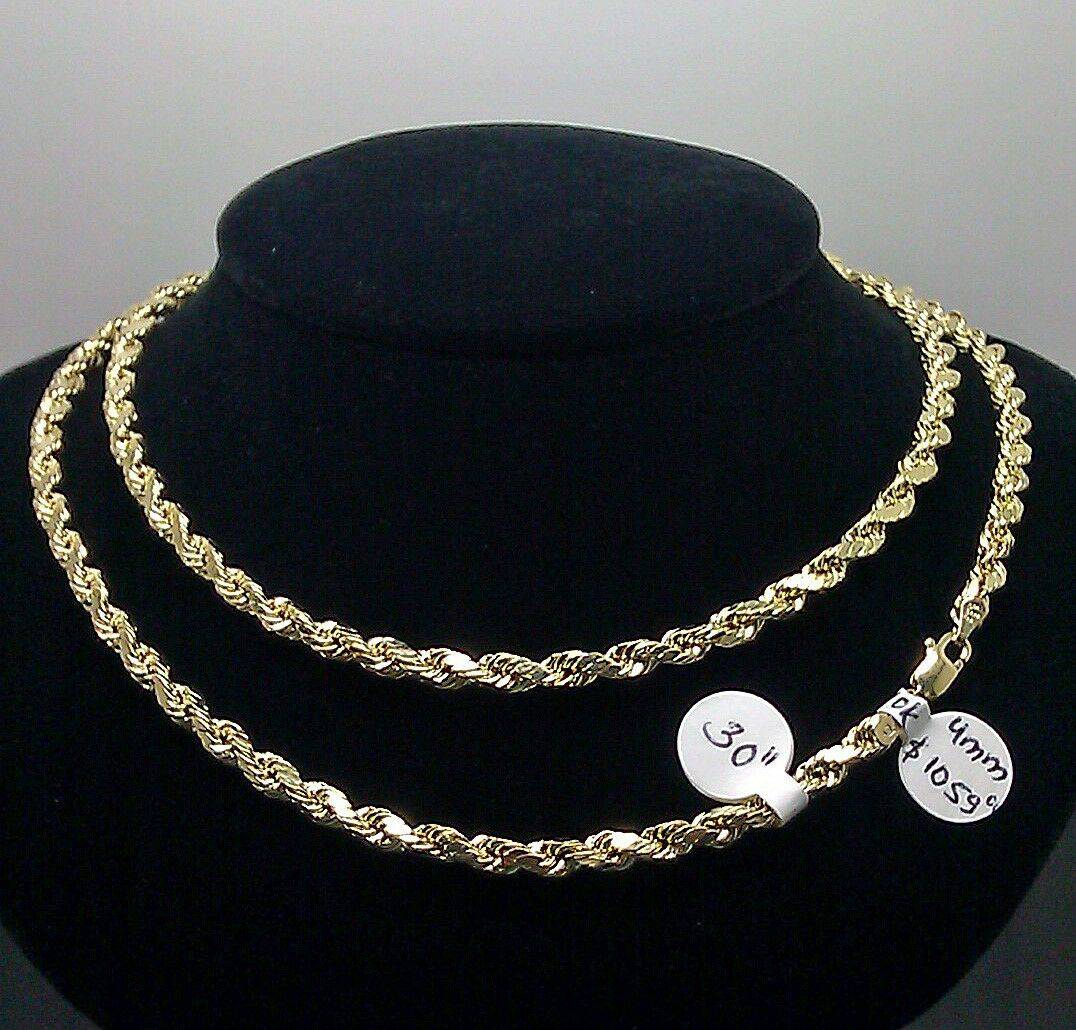 10K Yellow Gold Rope Chain 4mm 30 Inches A689