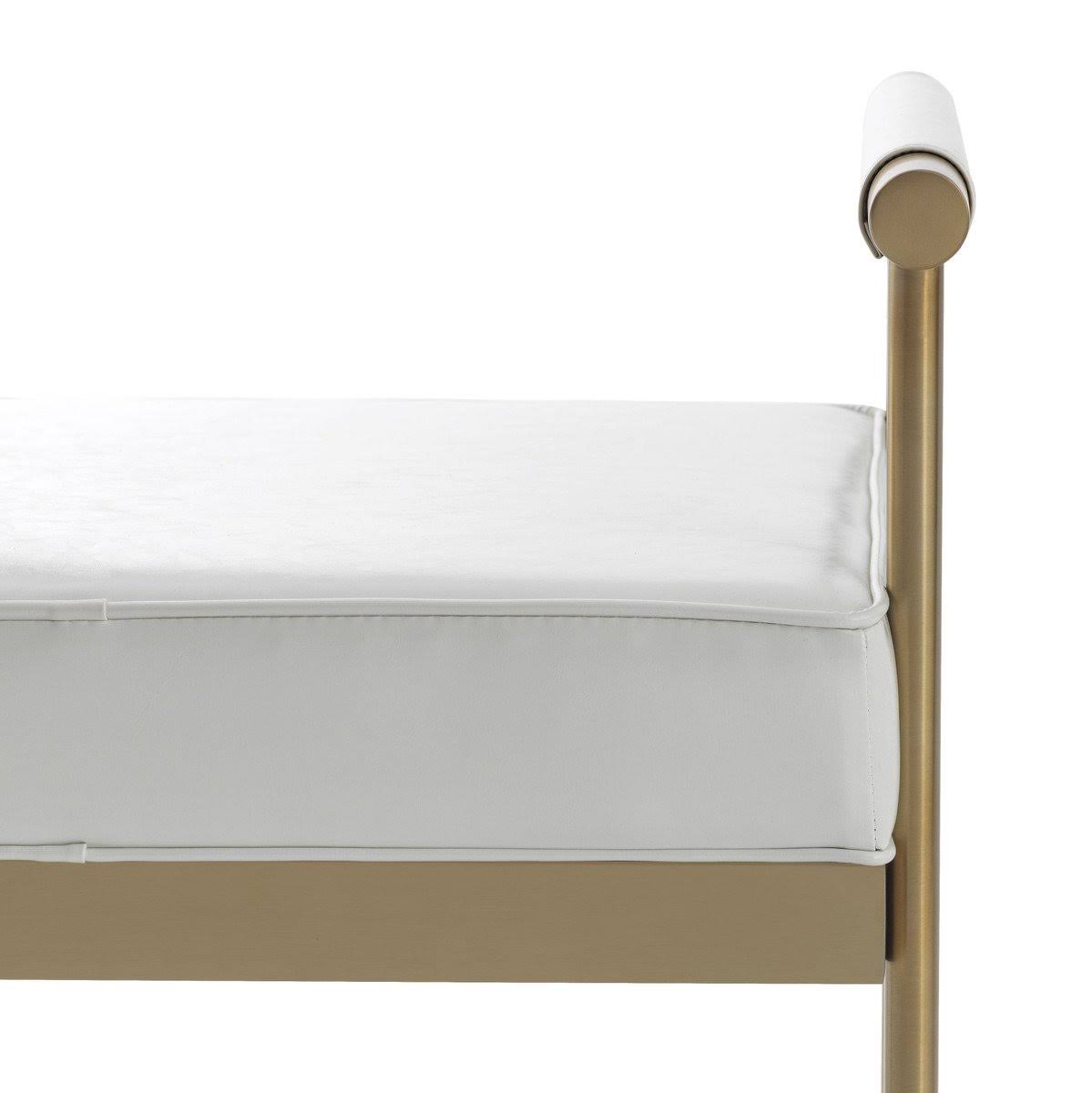 White Eco-Leather Bench I95596