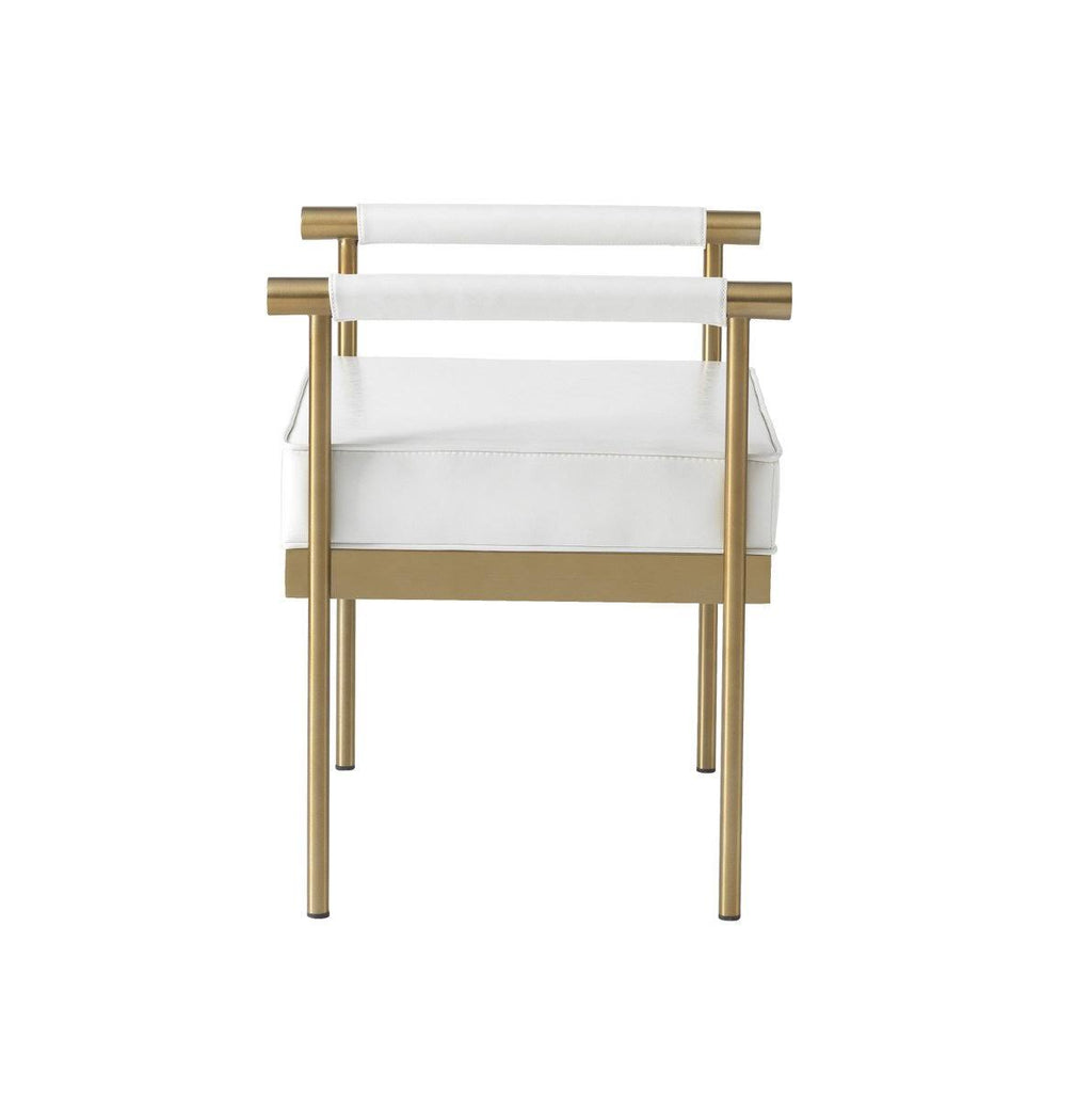 White Eco-Leather Bench I95596
