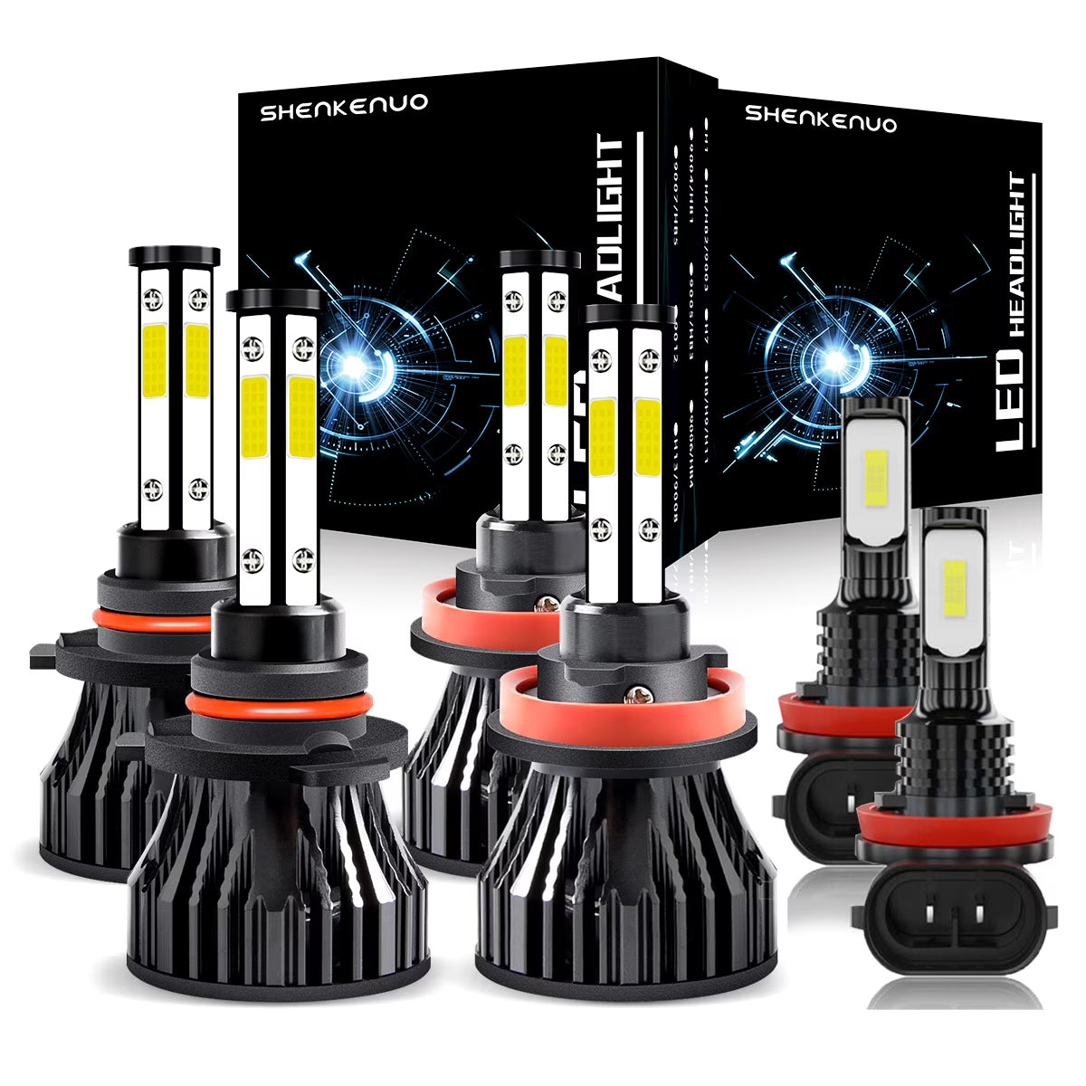 9005 H11 LED Headlight Bulbs 6x Bulbs Combo A86632