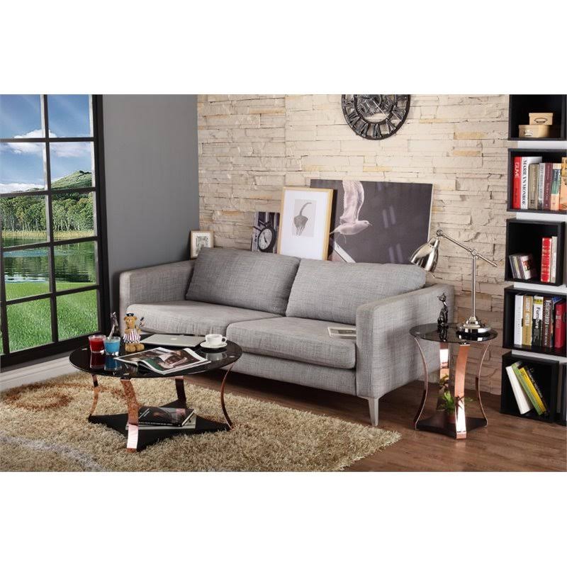 Round Glass Top End Table N5702