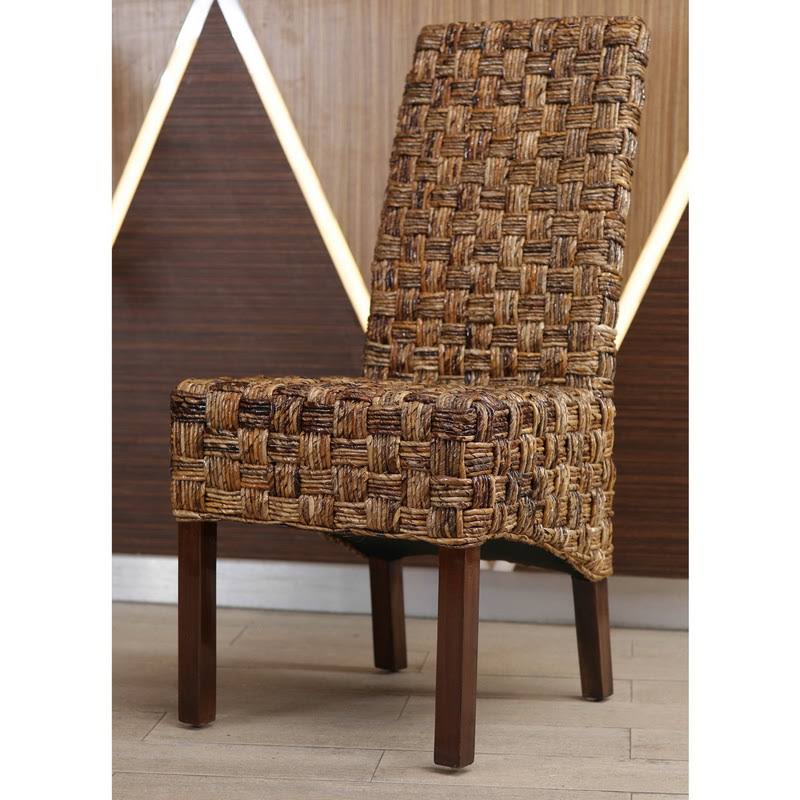 Brown Woven Abaca Dining Chair J4532