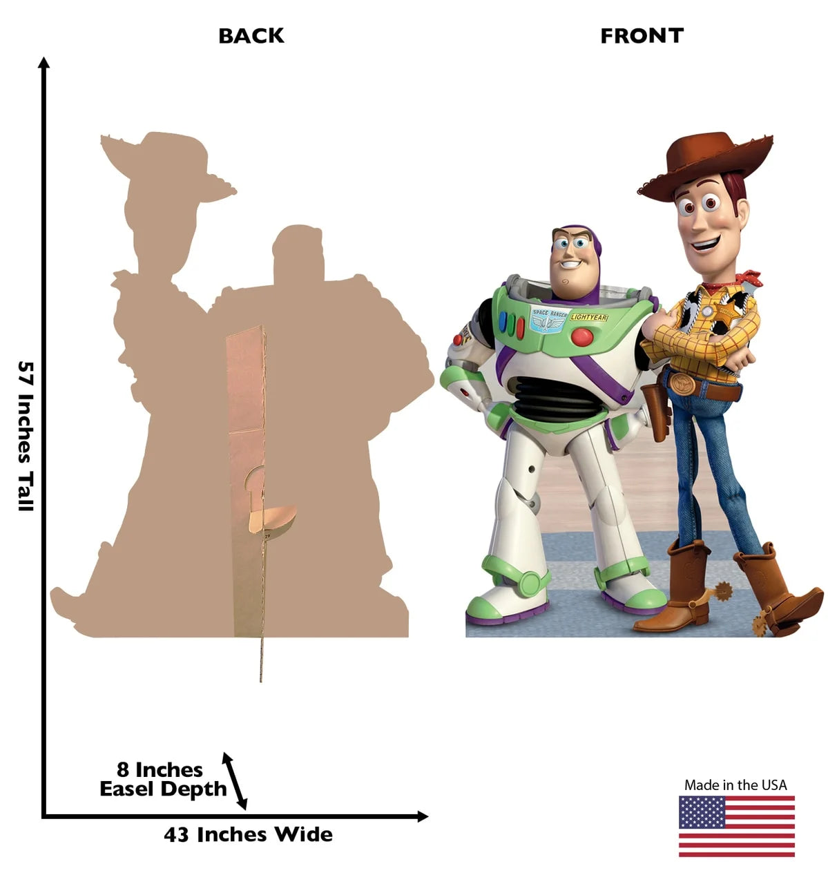 Buzz & Woody Life Size Cardboard Cutout Standup I7635