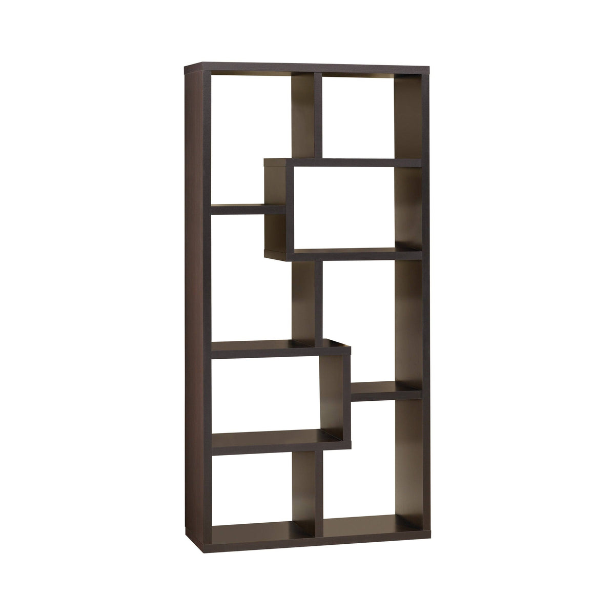8-Shelf Geometric Bookcase Cappuccino K613217