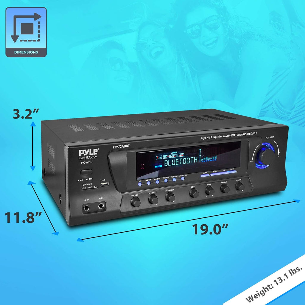 300W 4 Channel Bluetooth Home Theater Stereo Receiver B672
