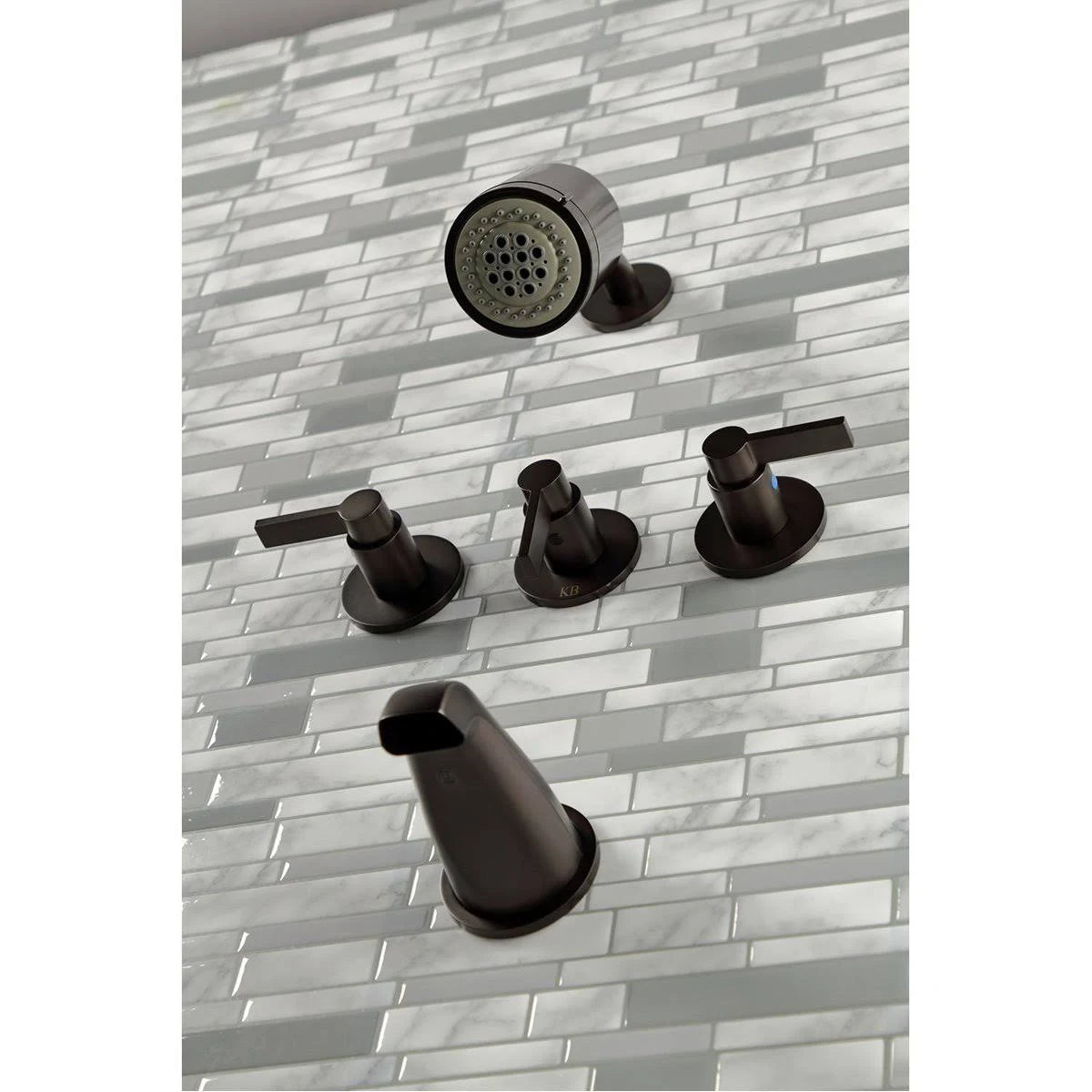 Oil Rubbed Bronze Three-Handle Tub and Shower Faucet Z9751