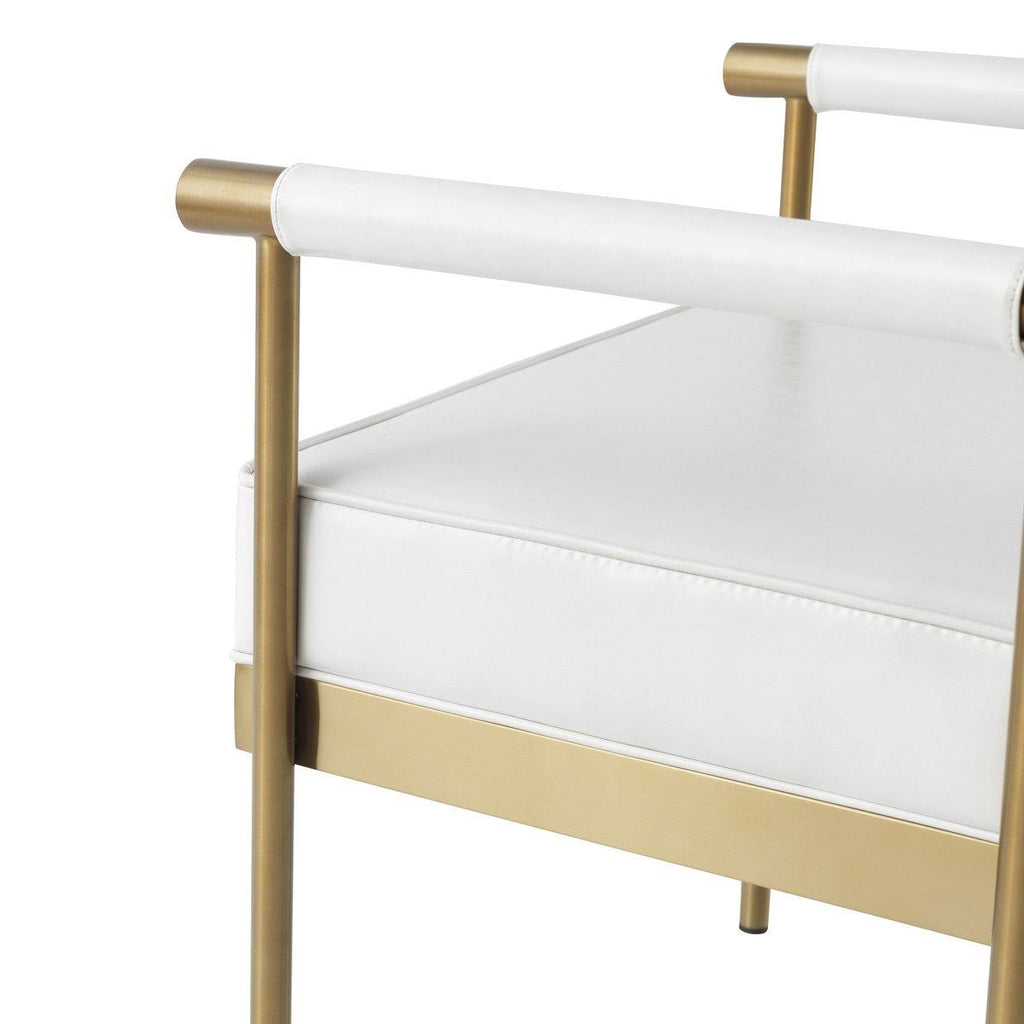 White Eco-Leather Bench I95596