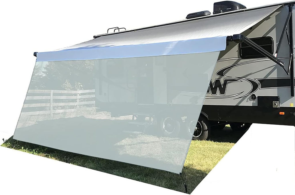 7'X10'3'' Black Mesh RV Awning Sunshade Screen Z661