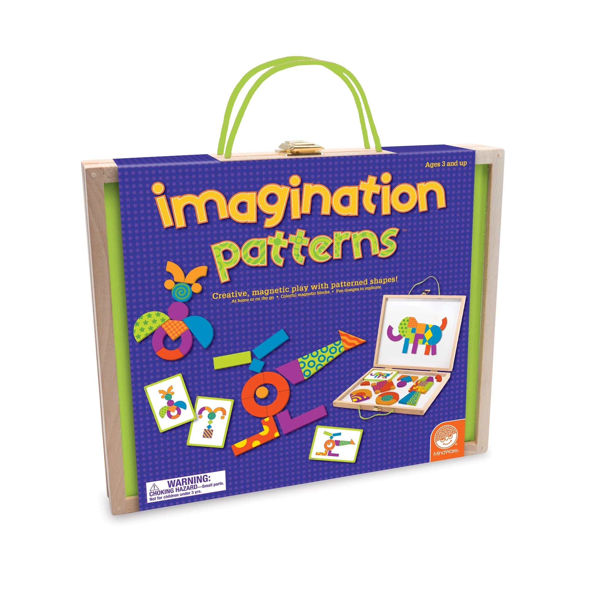 42 Brightly Colored Wooden Magnetic Blocks with 50 Puzzles K6551