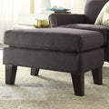 Dark Grey Linen Ottoman Z35253