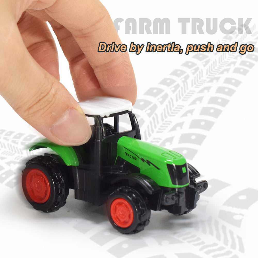 3 Pieces Die-Cast Metal Toy Farm Tractors Truck and Trailers Set R623690