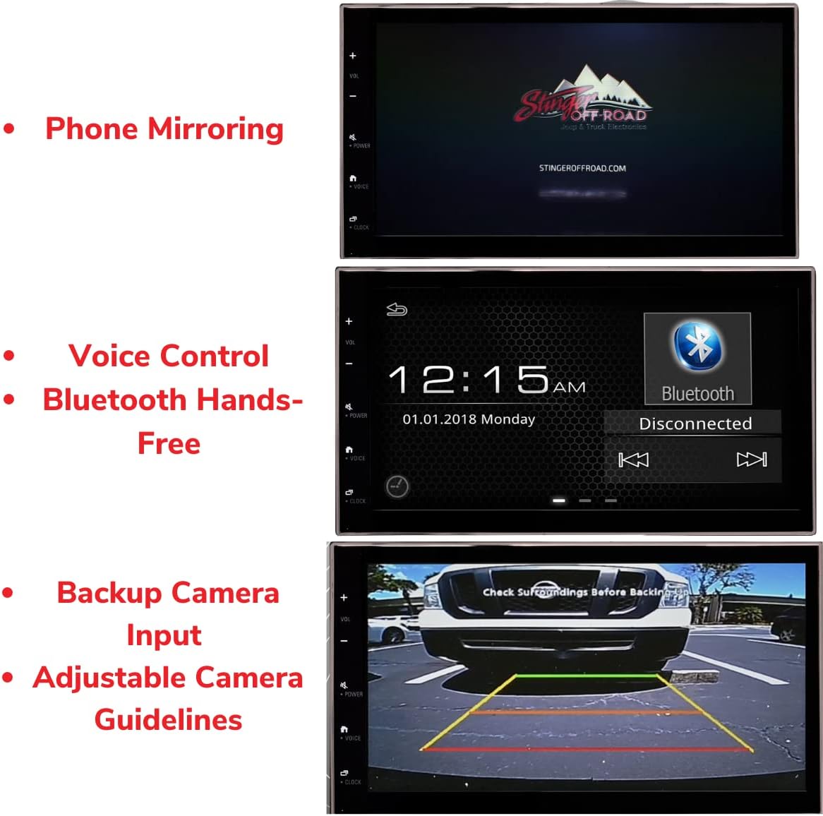 6.8” Double Din Complete Radio Kit Package with Touchscreen Radio, Dash Kit, Can Bus Interface, Camera Input and Antenna Adapter J1260