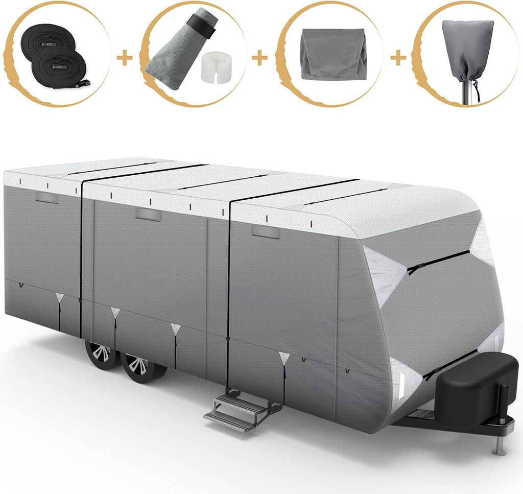 Waterproof Travel Trailer RV Cover with Cotton Lining K21137