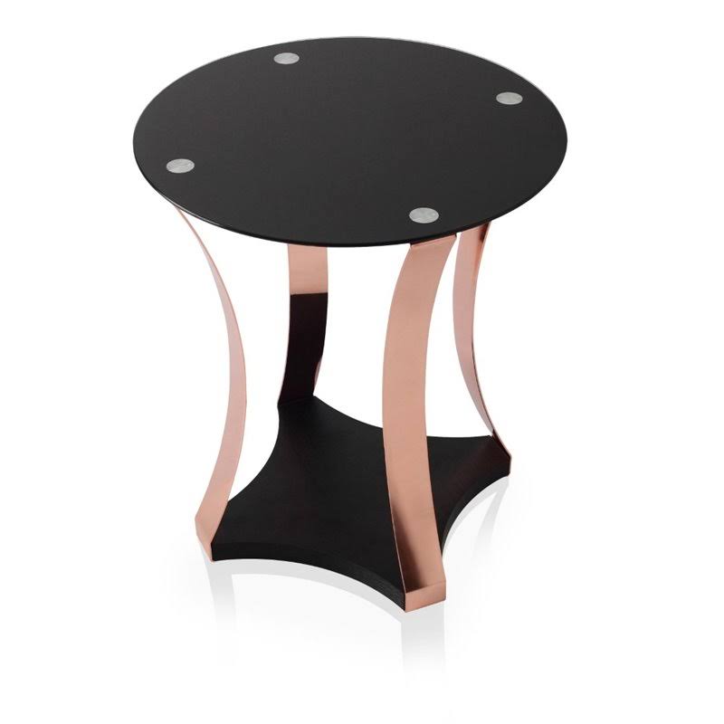 Round Glass Top End Table N5702