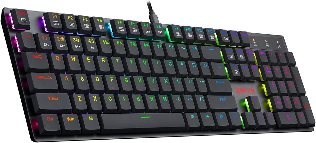 Wireless Bluetooth Mechanical Gaming Keyboard with RGB Backlit Blue Switches E16638
