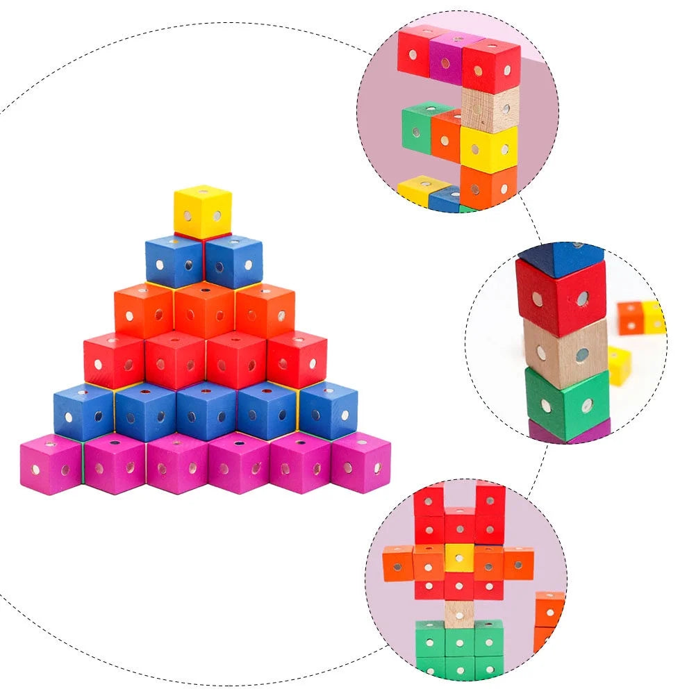30 Pcs Magnetic Wooden Building Blocks Toy X960