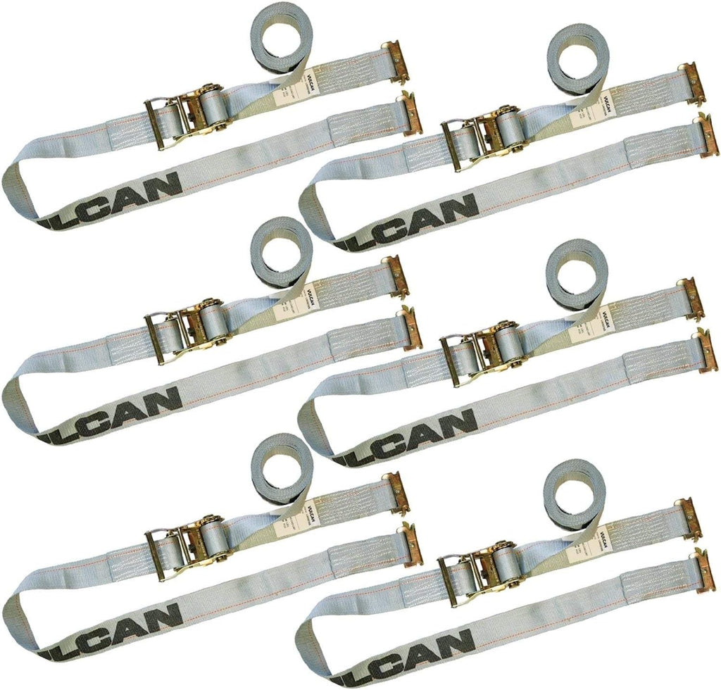 Ratchet Strap for E Track, 12 Foot, 6 Pack, Classic Yellow, 1,333 Pound Safe Working Load Z625