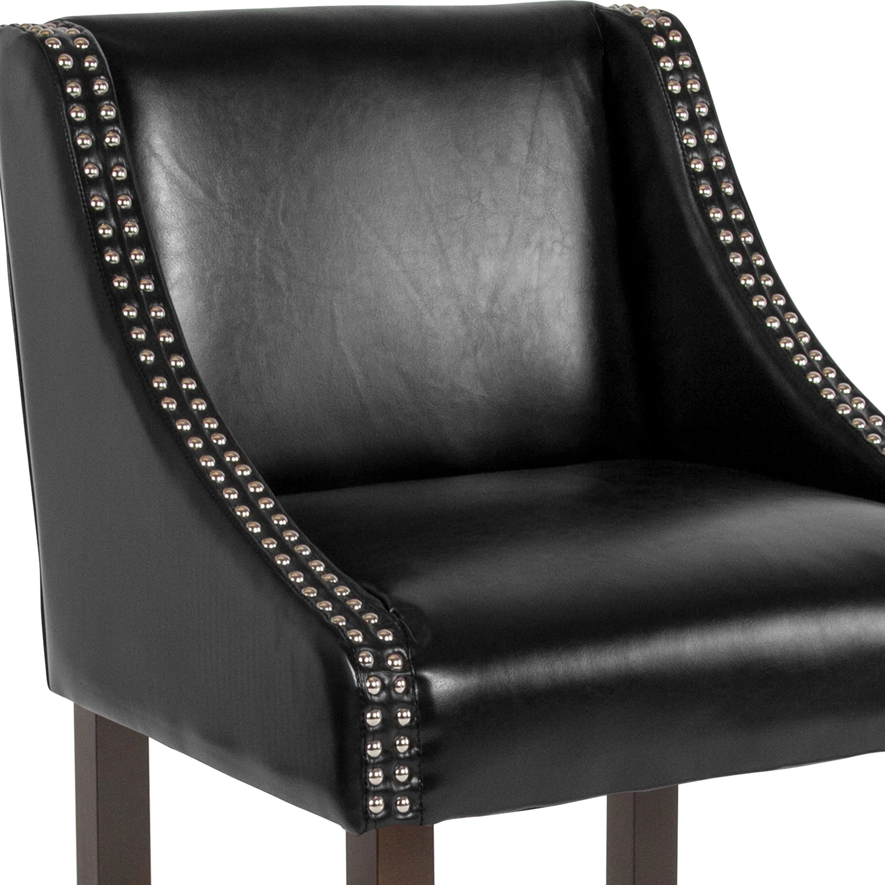 Black Faux Leather Counter Stool Set of 2 F683674