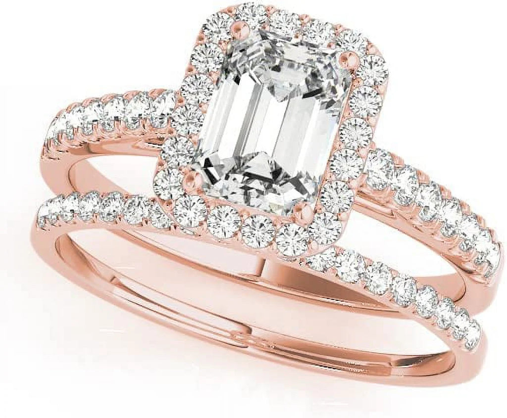Emerald Cut Halo Diamond Engagement Ring M17687