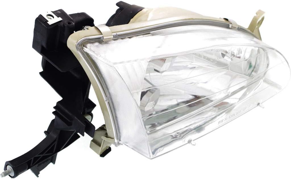 Passenger Side Headlight Assembly for Toyota Corolla 1998 1999 2000, Bulbs Included, Pack of 2 Q25244
