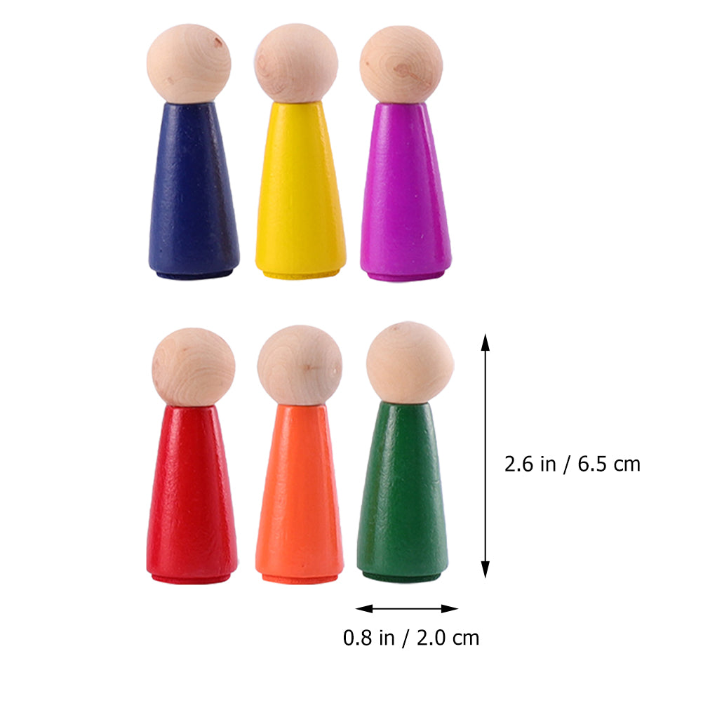 24 Unfinished Wooden Peg Dolls DIY Painting Craft H4047