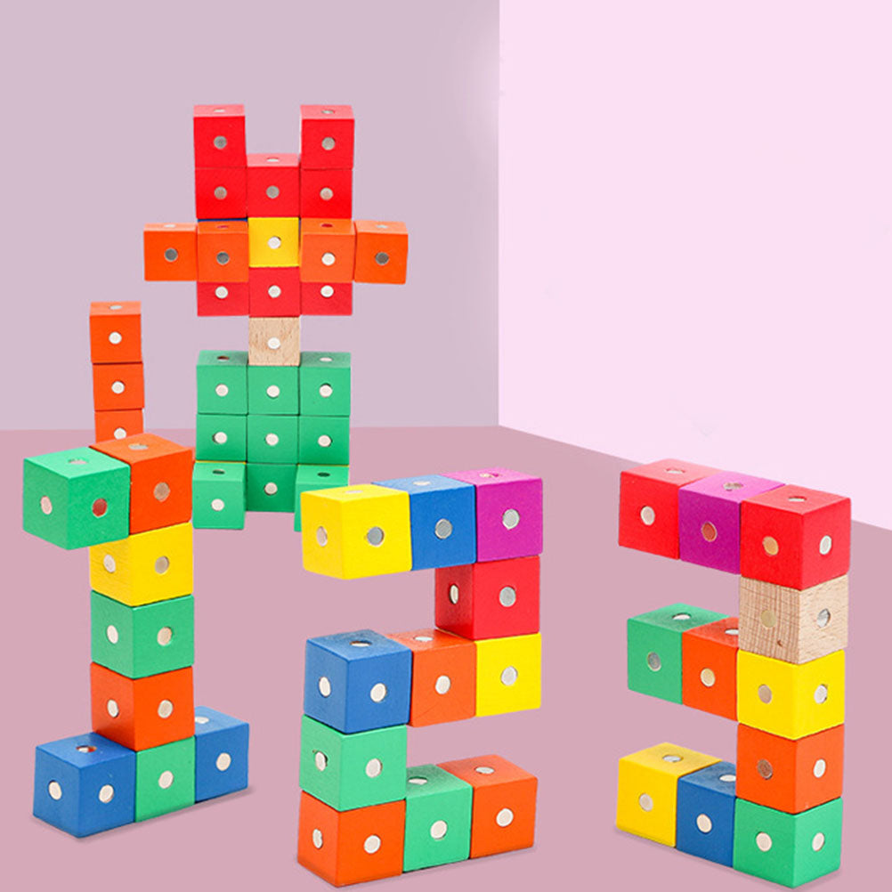 30 Pcs Magnetic Wooden Building Blocks Toy X960