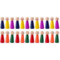 24 Unfinished Wooden Peg Dolls DIY Painting Craft H4047
