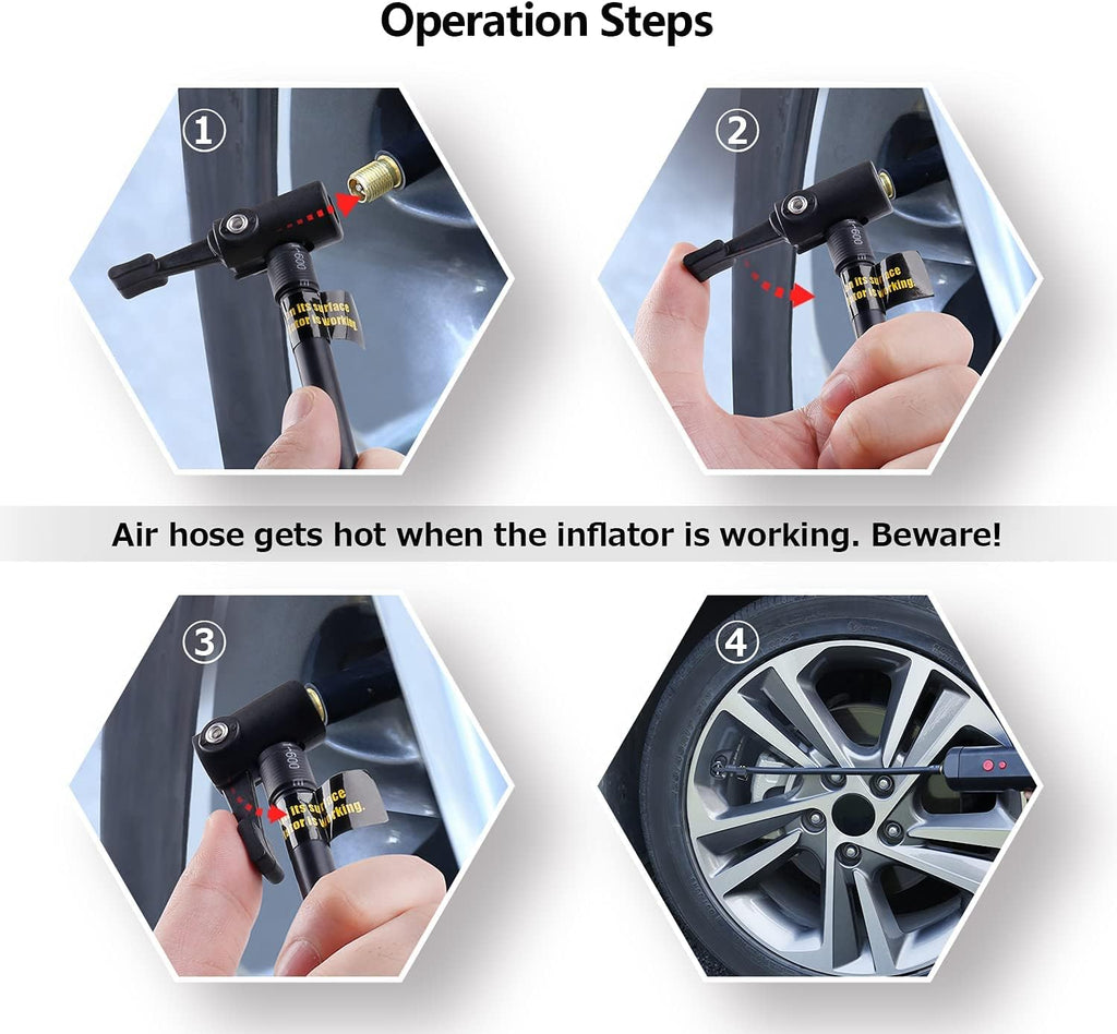 Portable Mini Air Inflator Tire Pump with Digital LCD W547