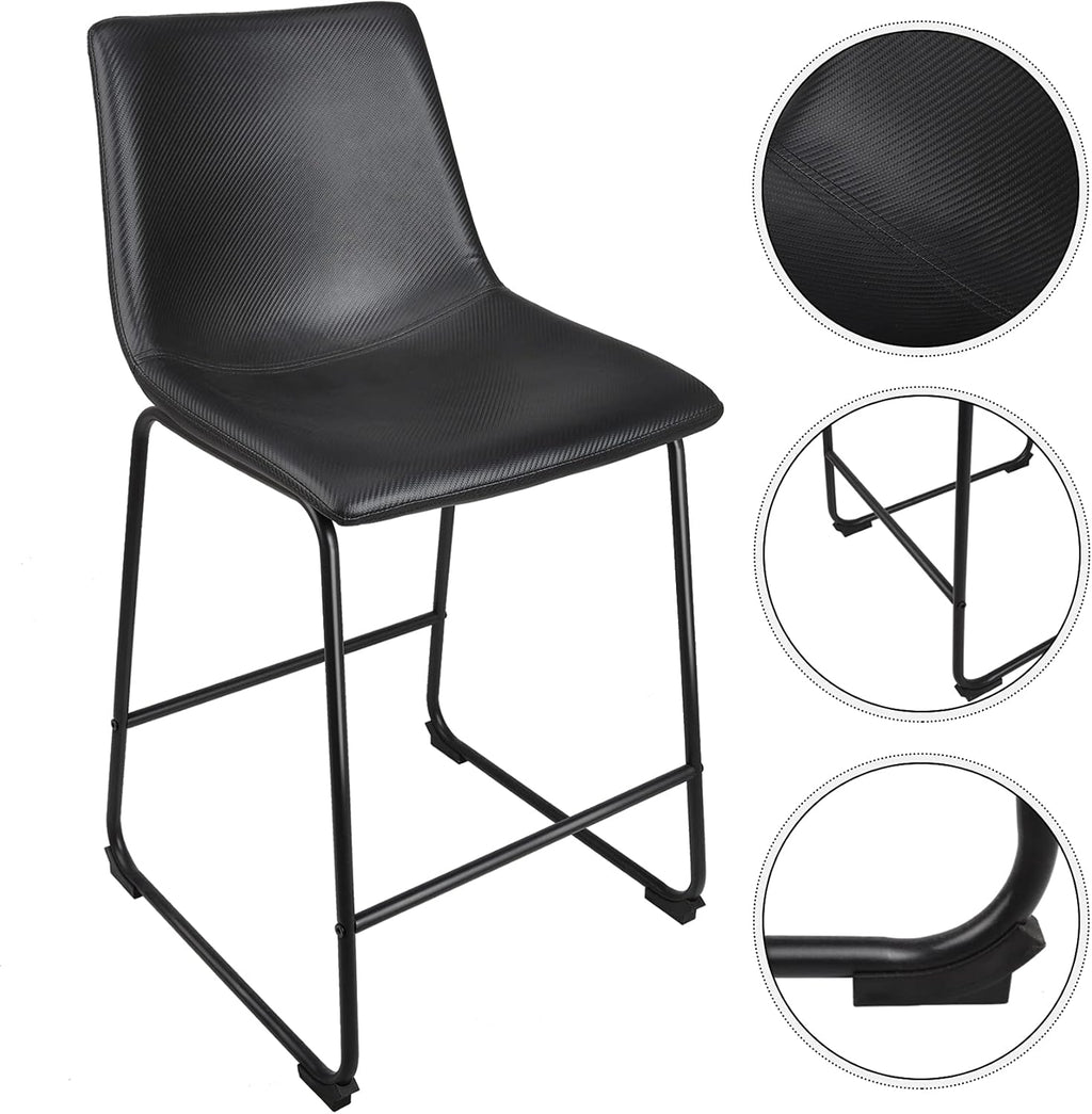 Black Metal Bar Stools Set of 2 Y975107