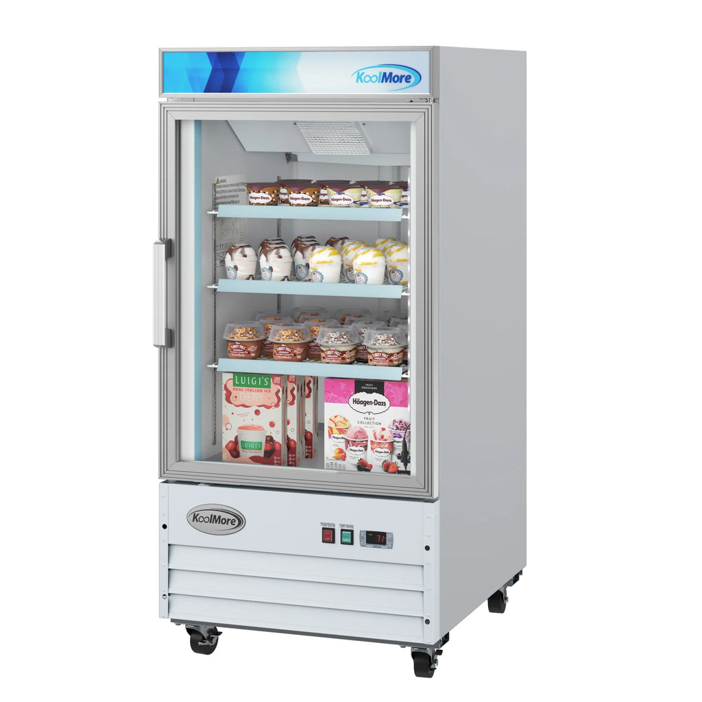 26 in. 1-Door Commercial Display Merchandiser Freezer 9 cu. ft. White V4434