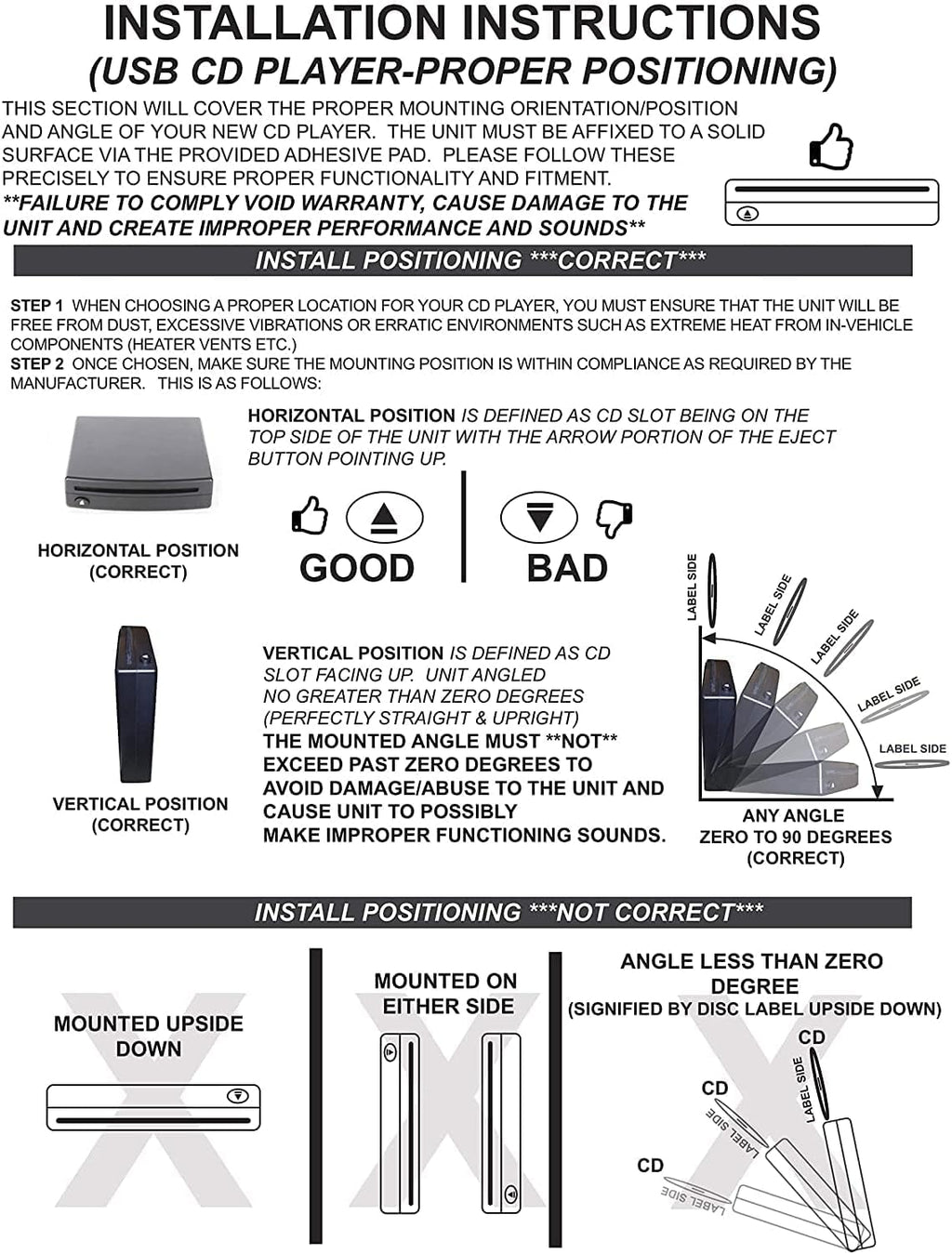 Integrated Vehicle CD Player with USB Connector Y167
