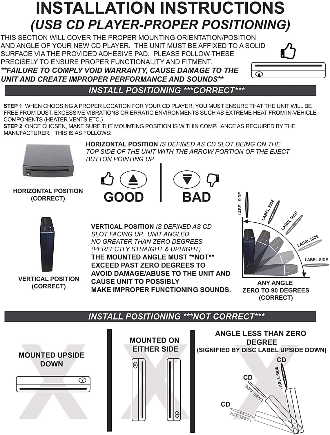 Integrated Vehicle CD Player with USB Connector Y167