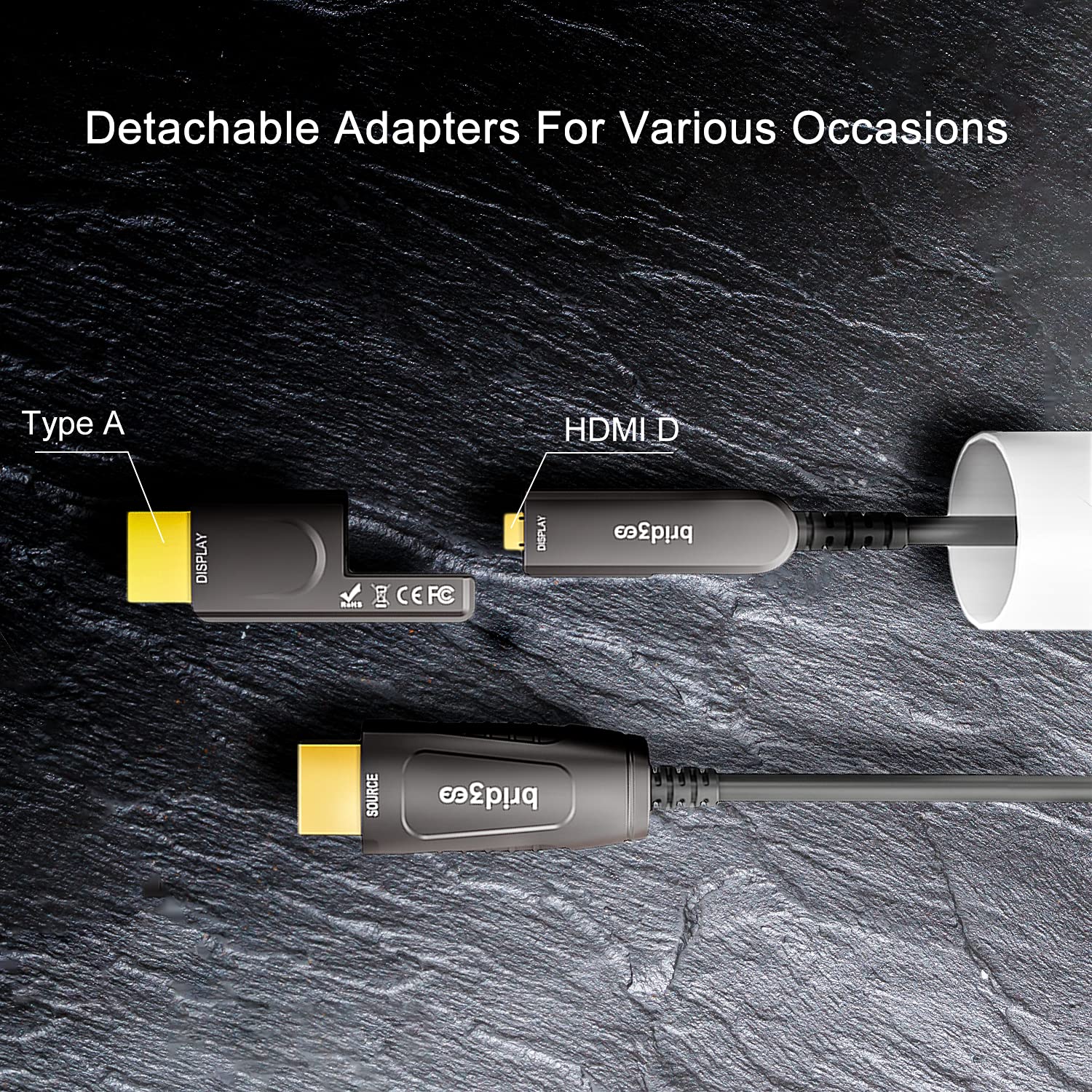 Fiber Optic HDMI 2.0 Cable, 33ft, Pack of 2 T840