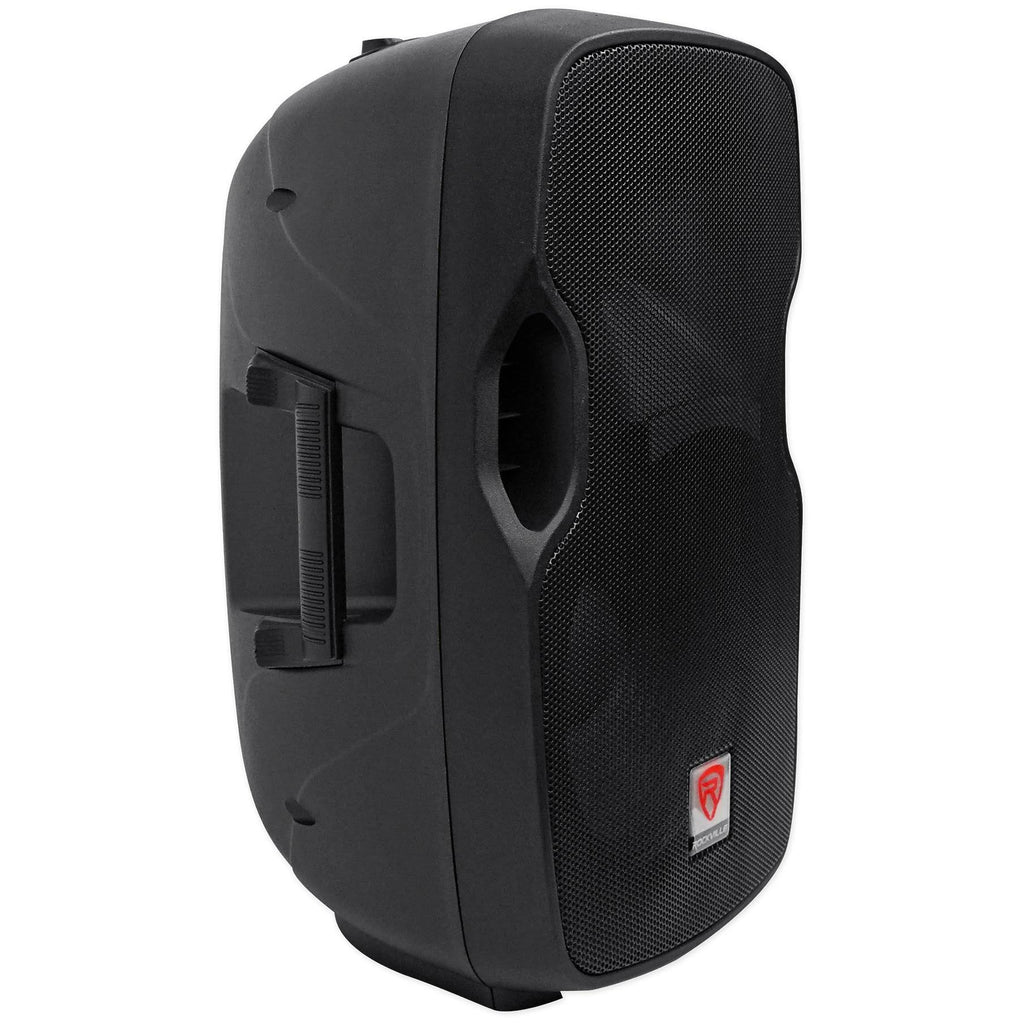 12x22 Powered 600W DJ PA Speakers with Bluetooth and Stands C5391