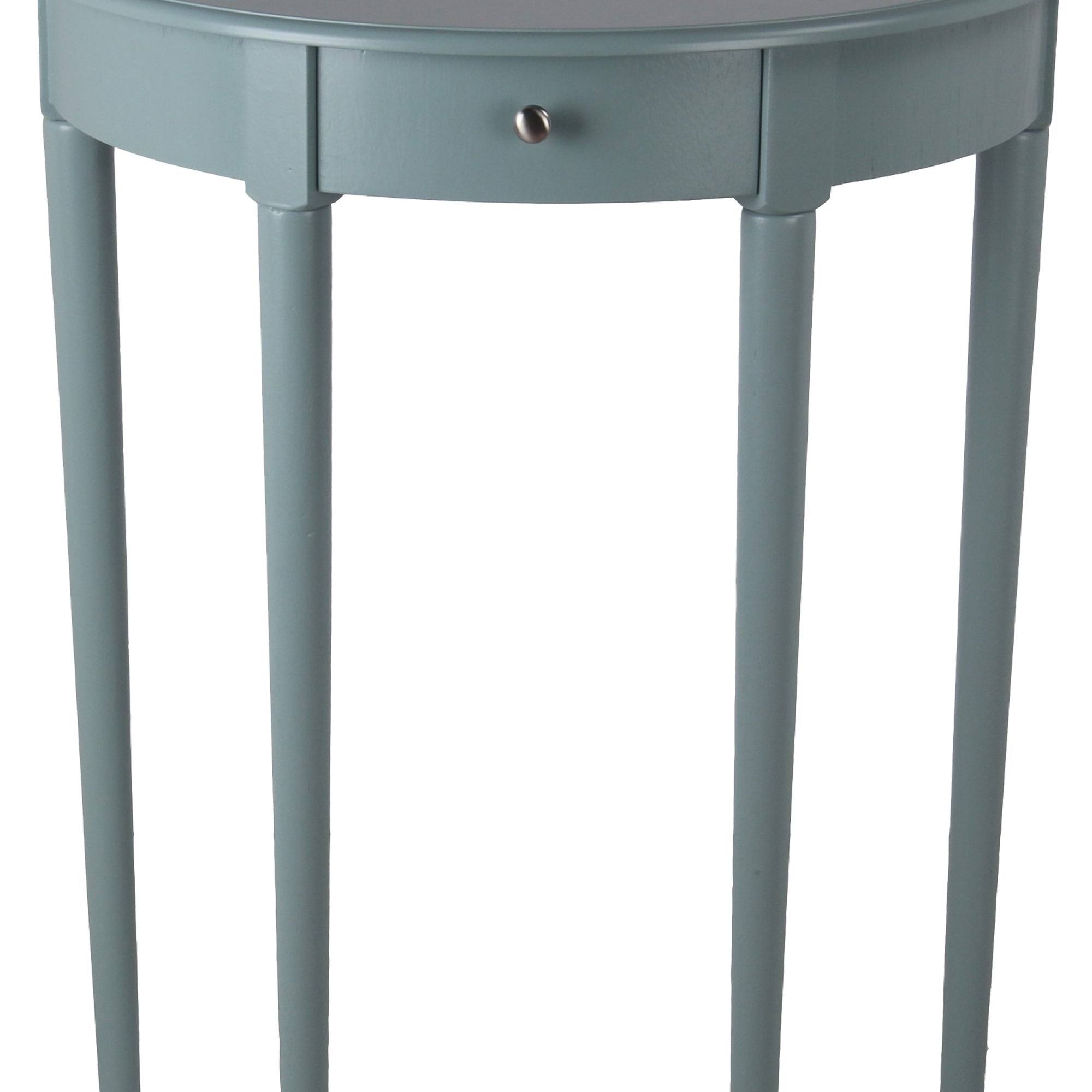 Sage Blue Half Moon Console Table with Round Legs A38378