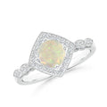 14K White Gold Vintage Halo Ring B51770