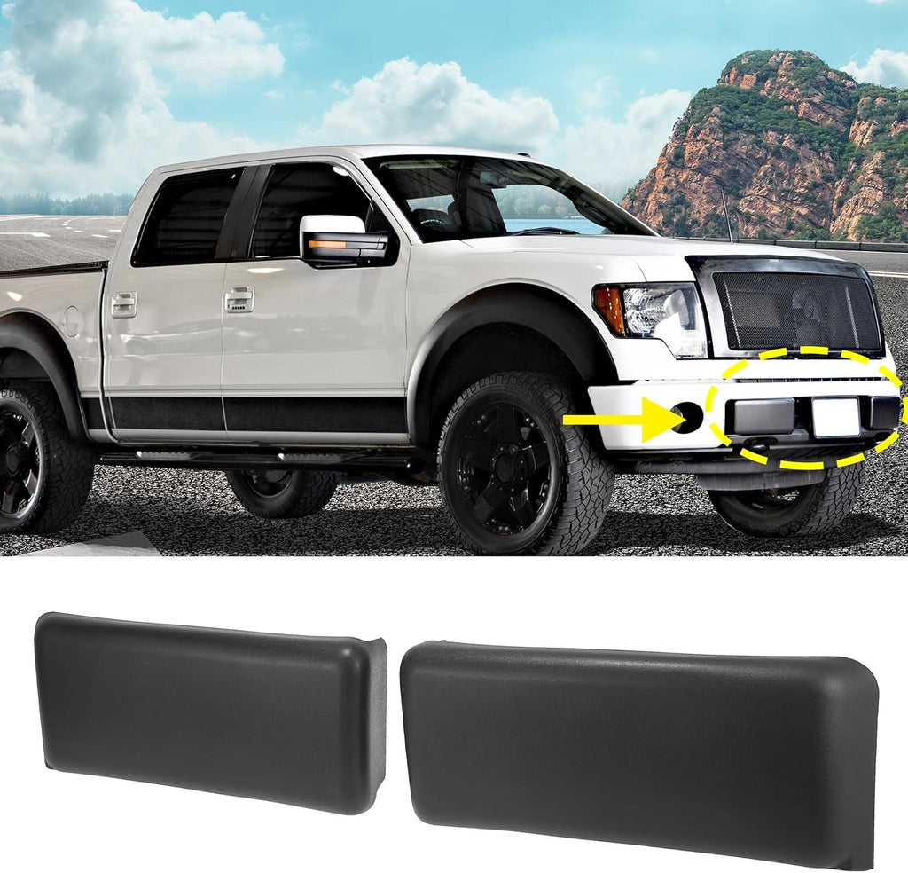 Black Plastic Car Front Bumper Guards Pack of 2 L191