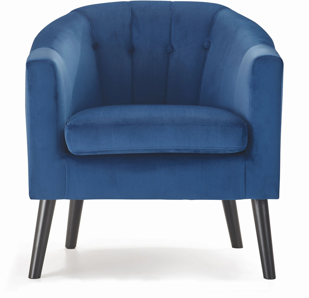 Blue Tufted Velvet Accent Tub Chair N246