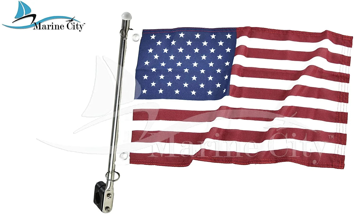 316 Stainless Steel Flag Pole with 12 X 18 Inches US Flag Q735