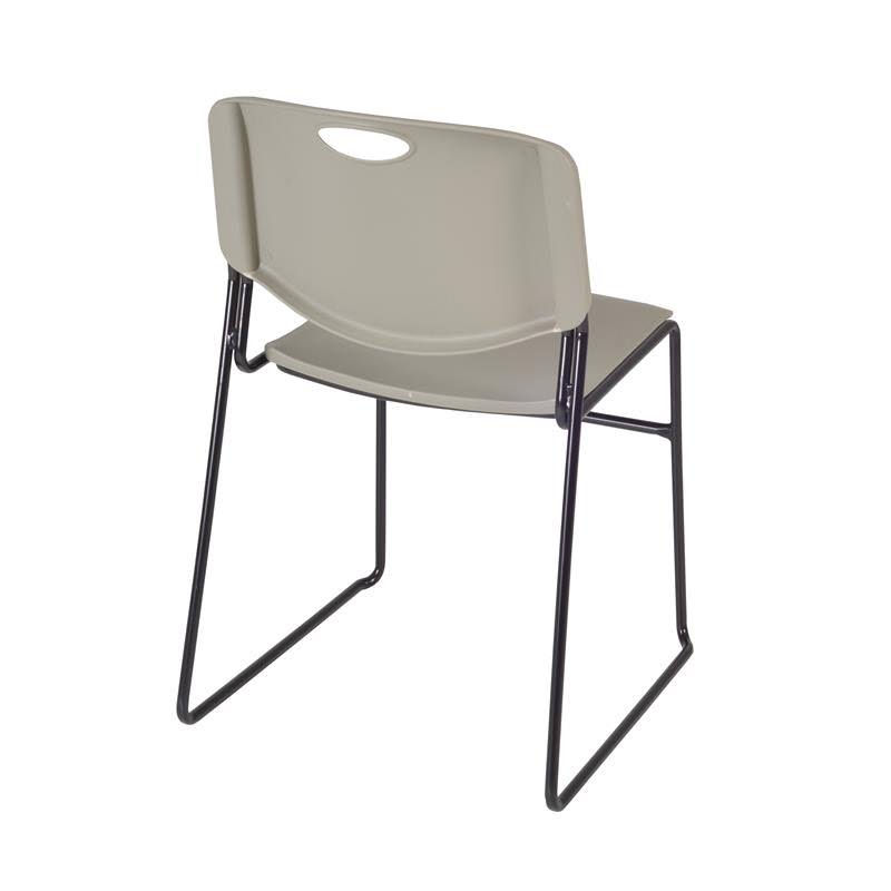 Mahogany Black Round Breakroom Table with 4 Stack Chairs V622