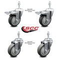 4 inch Thermoplastic Rubber Swivel Stem Caster Set with Total Lock Brake C134