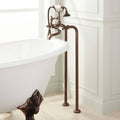 Floor Mounted Clawfoot Tub Filler Faucet with Integrated Diverter D6964
