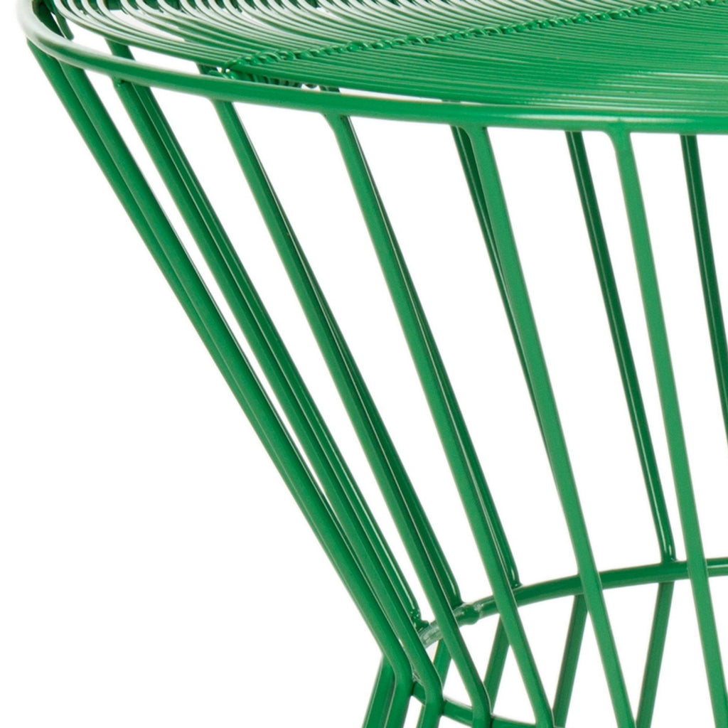 Green Iron Wire Stool R3643