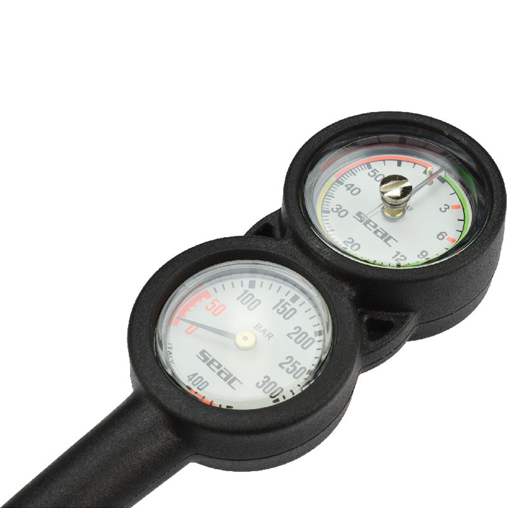 Black/Red Console Pressure Gauge & Depth Gauge X679