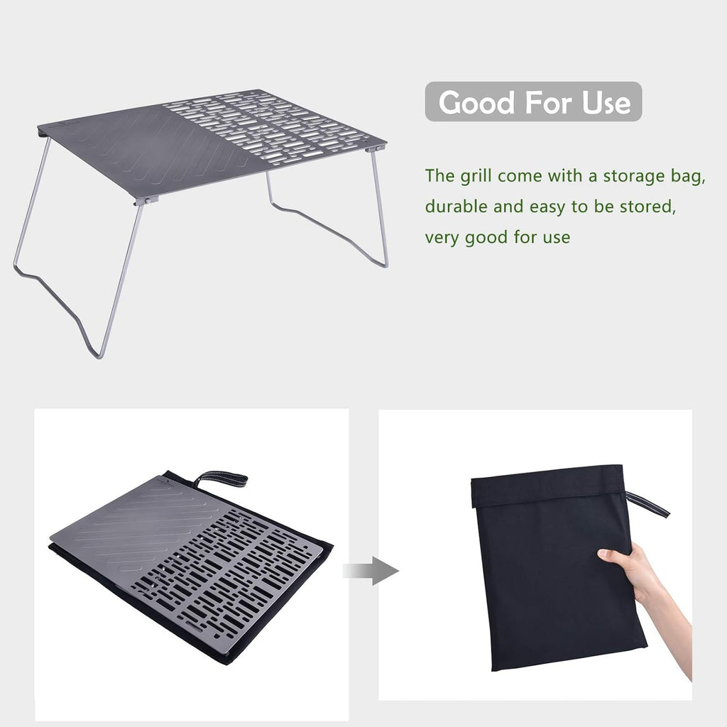 Titanium Folding Campfire Grill with Legs Q5548