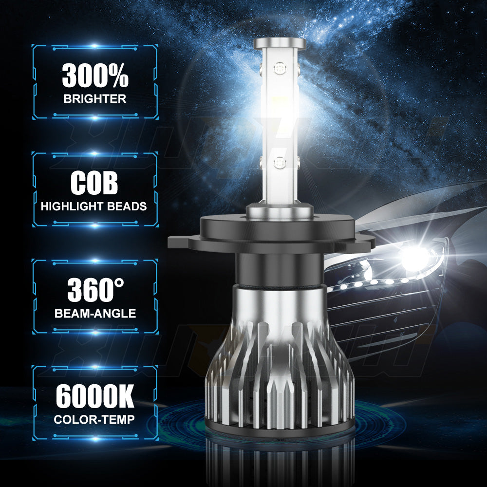 4x LED Bulbs Kit Headlight Foglight White H4/9003+H11/H8 S911