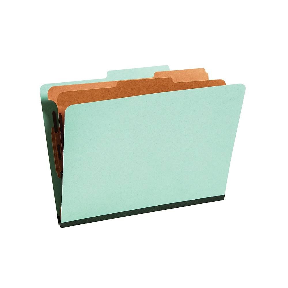 Light Green Pressboard Classification Folder, 2-Dividers, Letter size, 20/Box X95908