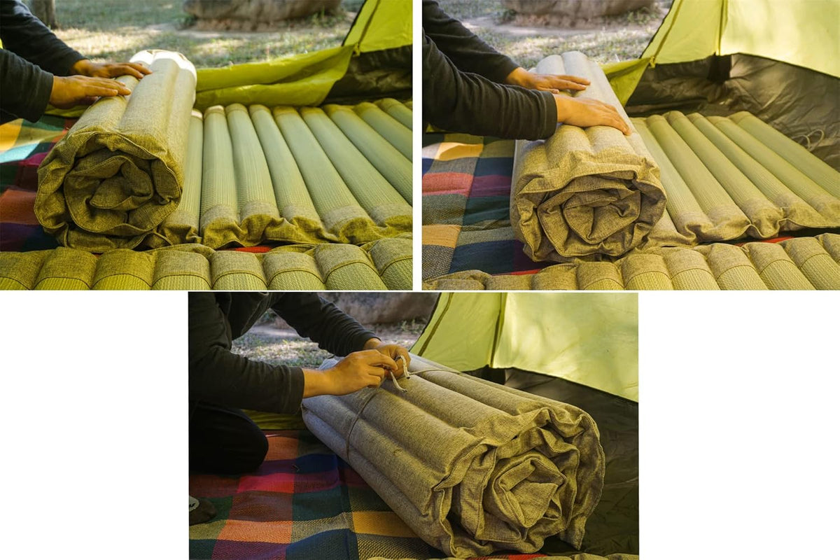 Tatami Mat Rollable Floor Mat Camping Mattresses Rush Grass F632310