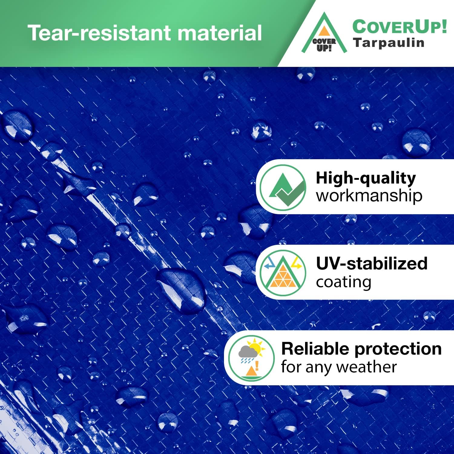 20 x 30 Waterproof Tarpaulin with Eyelets, Pack of 2 D818630