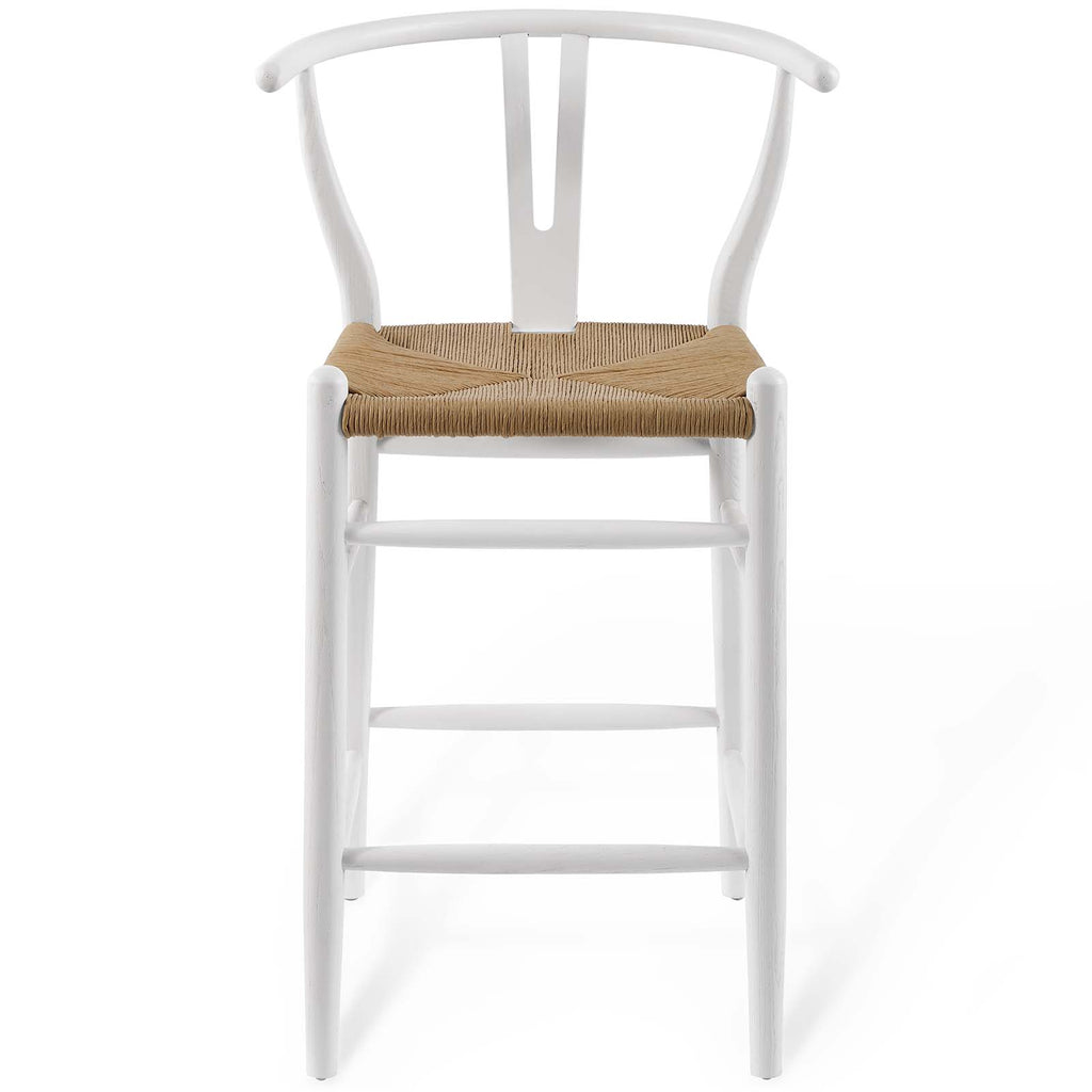 White Wood Counter Stool Set of 2 E36389